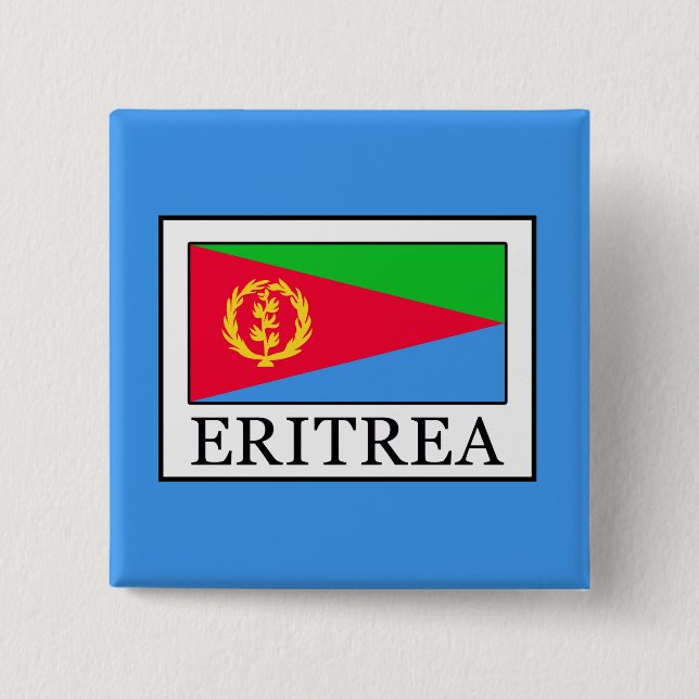 Eritrea 2 Inch Square Button (Front)