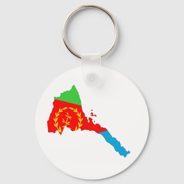 Eritrea country flag map shape silhouette keychain (Front)