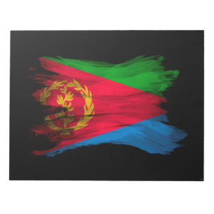 Eritrea flag brush stroke, national flag notepad