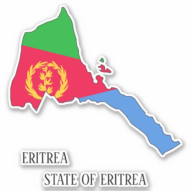 Eritrea Flag Charming Patriotic Map (Front)