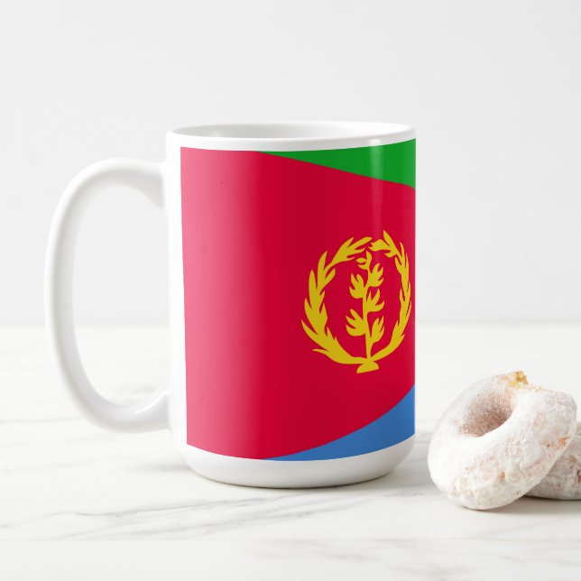 Eritrea flag coffee mug (With Donut)