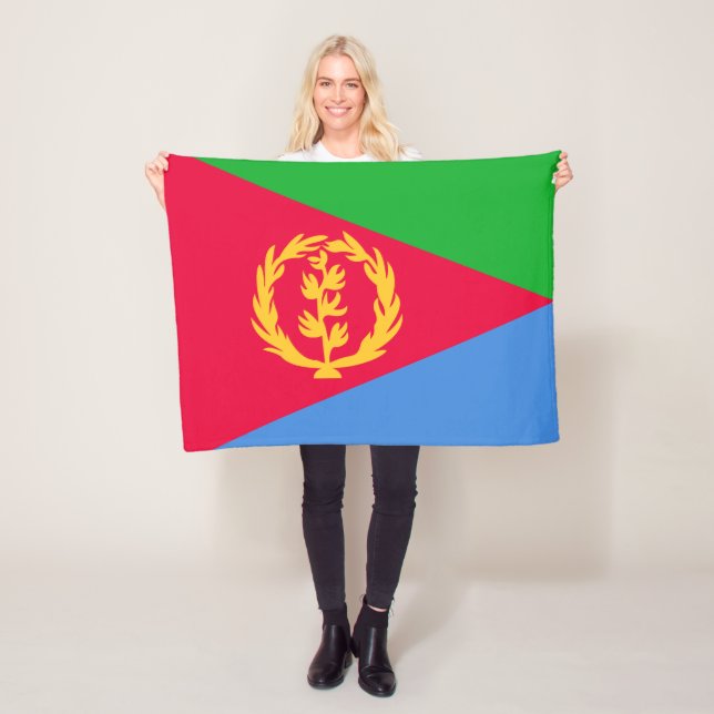 Eritrea Flag Fleece Blanket (In Situ)