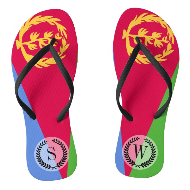 Eritrea Flag Flip Flops (Footbed)