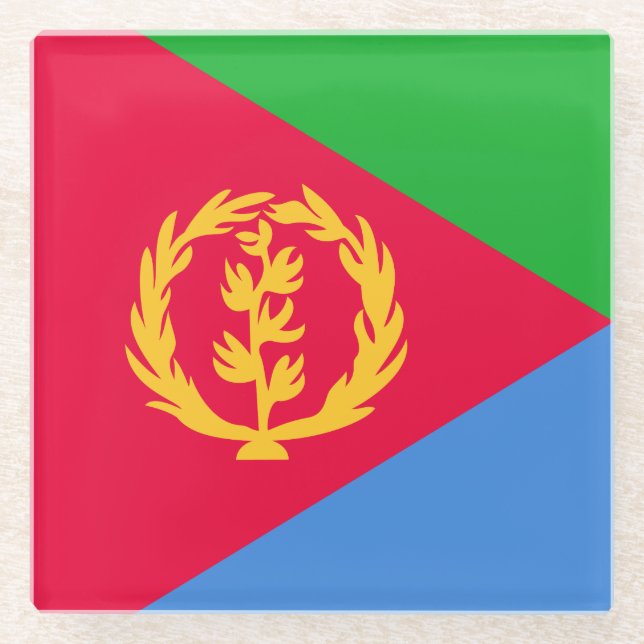 Eritrea Flag Glass Coaster (Front)