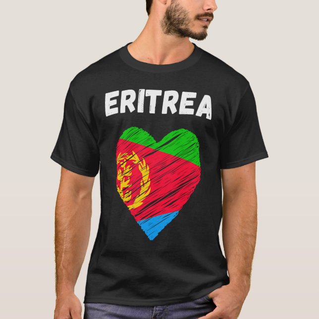 Eritrea Flag Holiday Eritrea Heart Eritrean Flag T-Shirt (Front)