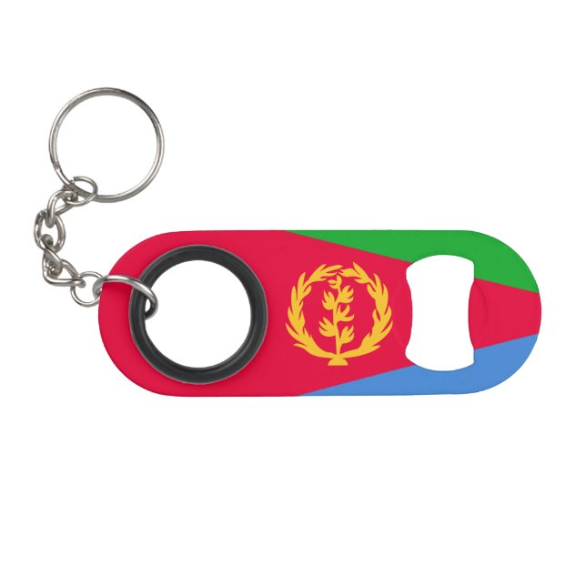 Eritrea Flag Keychain Bottle Opener (Front (Horizontal))