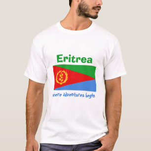 Eritrea Flag + Map + Text T-Shirt