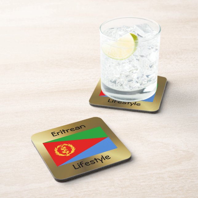 Eritrea Flag+Text Coaster (Right Side)