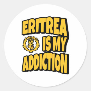 Eritrea Is My Addiction Love Eritrea Flag Map Inde Classic Round Sticker
