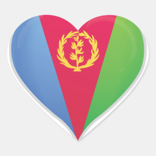 Eritrea love flag pride heart sticker