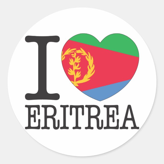 Eritrea love v2 classic round sticker (Front)