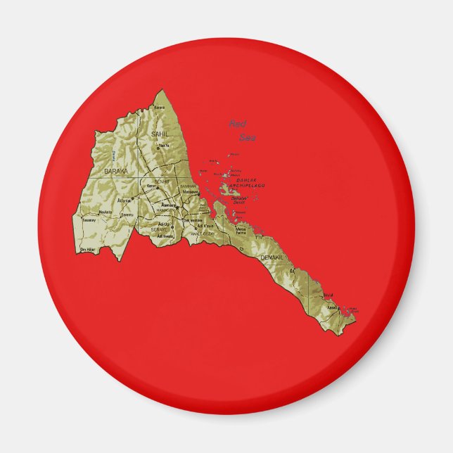 Eritrea Map Magnet (Front)