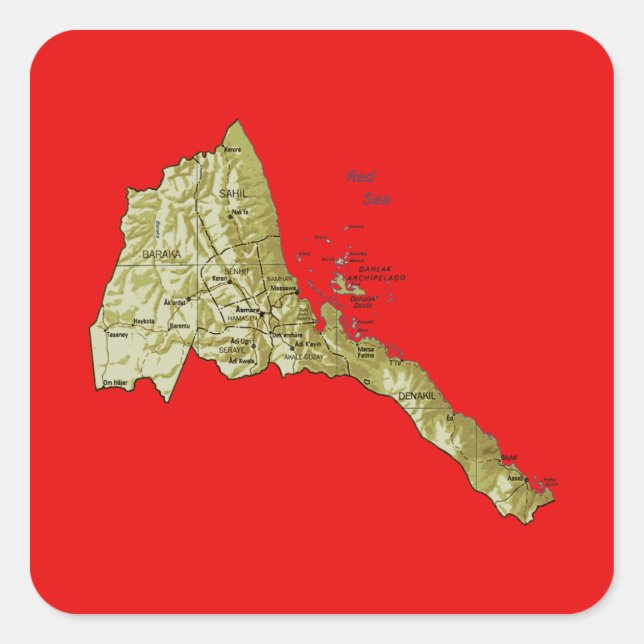 Eritrea Map Sticker (Front)