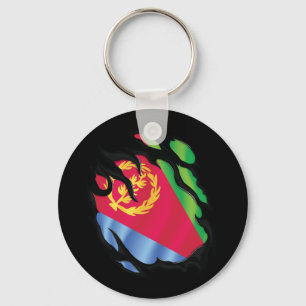 Eritrea Ripped Flag Keychain