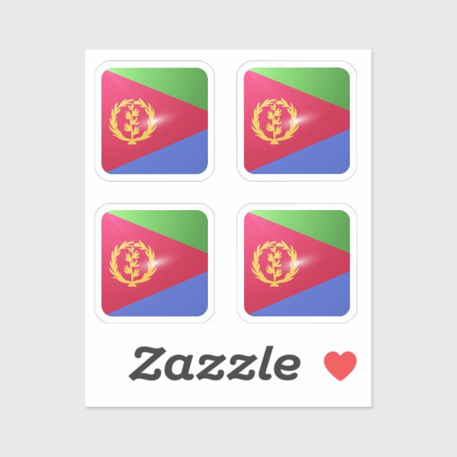 Eritrea square glossy flag (Sheet)