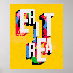 Eritrea With Eritrean Flag Background Poster