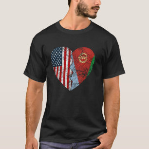 Eritrean American Flags Heart United States Eritre T-Shirt