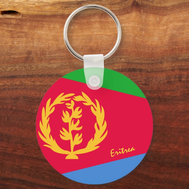 Eritrean Flag & Eritrea holiday, patriots / sports Keychain (Front)