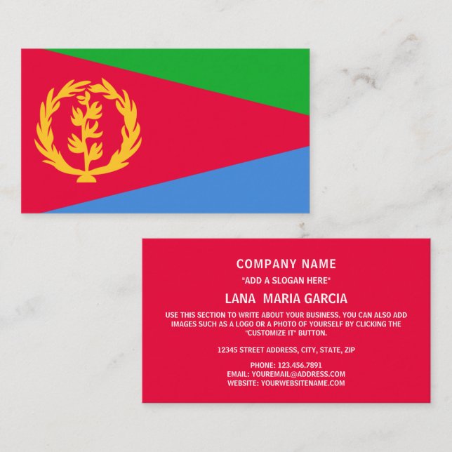 Eritrean Flag, Flag of Eritrea Business Card (Front/Back)
