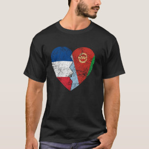 Eritrean French Flags Heart France Eritrea Roots T-Shirt