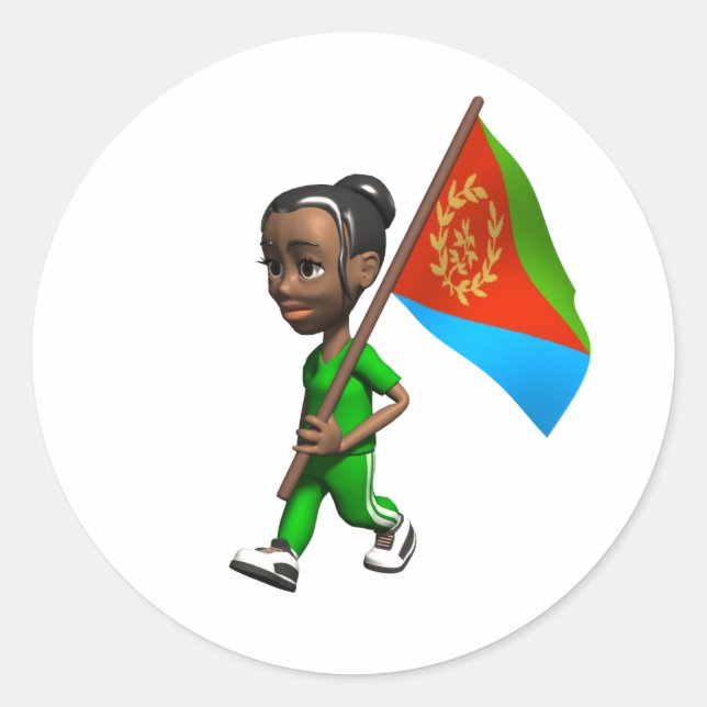 Eritrean Girl Classic Round Sticker (Front)