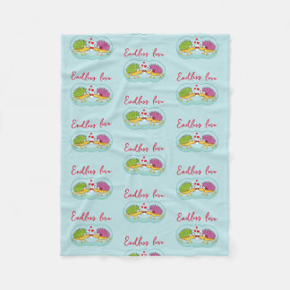 Erizos enamorados fleece blanket