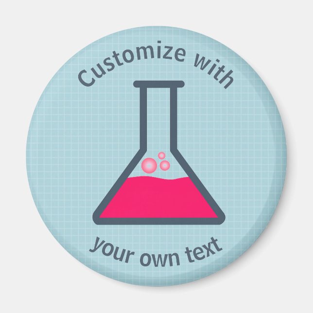 Erlenmeyer Flask Science Custom Text Magnet (Front)