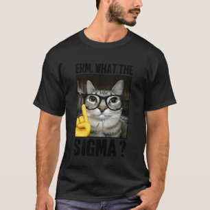 Erm, What the Sigma Cat Meme Funny Cat Wearing Sun T-Shirt