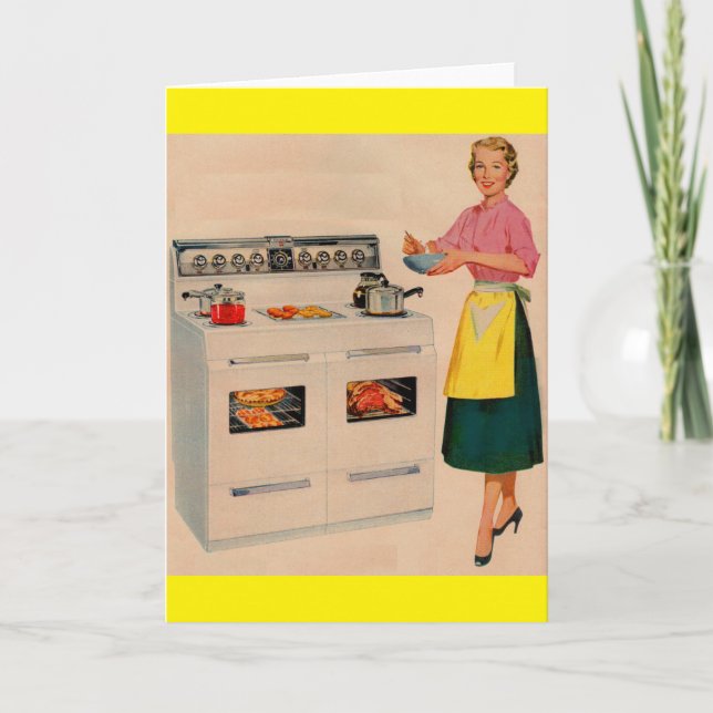 Erma and her double-barrelled oven card (Front)