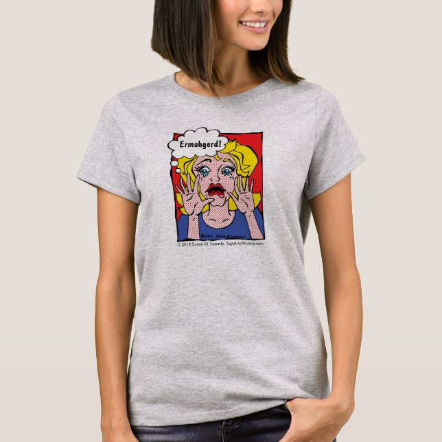 Ermahgerd! Pop Art / Comic Book Style Blonde Girl T-Shirt (Front)