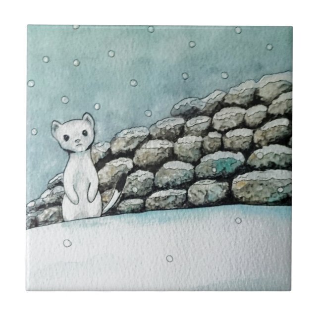 Ermine in the snow tile (Front)