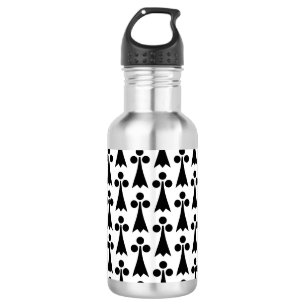 Ermine Pattern, Medieval Pattern, Black on White 532 Ml Water Bottle