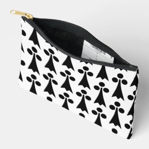 Ermine Pattern, Medieval Pattern, Black on White Accessory Pouch