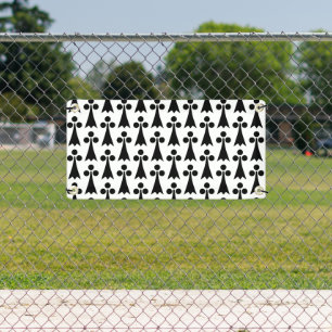 Ermine Pattern, Medieval Pattern, Black on White Banner