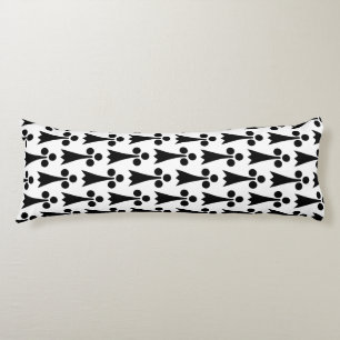 Ermine Pattern, Medieval Pattern, Black on White Body Pillow