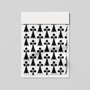 Ermine Pattern, Medieval Pattern, Black on White Fabric