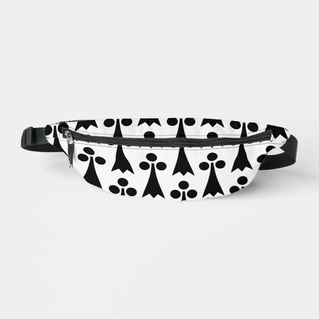 Ermine Pattern, Medieval Pattern, Black on White Fanny Pack (Front)