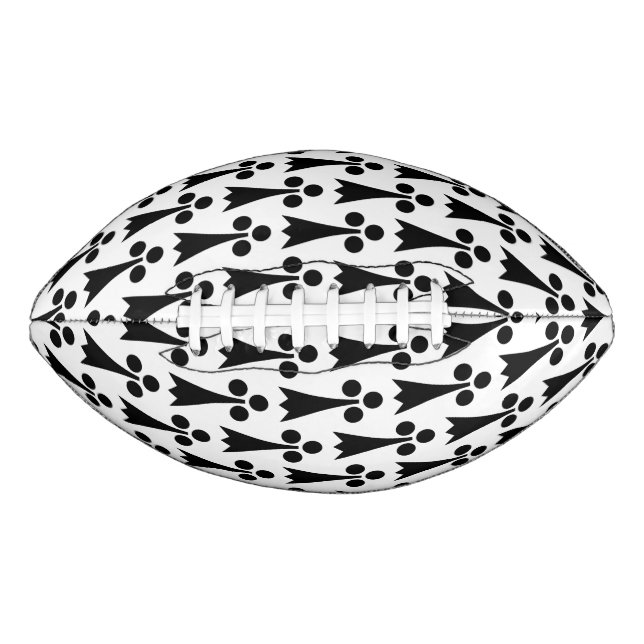 Ermine Pattern, Medieval Pattern, Black on White Football (Front)