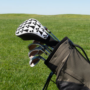 Ermine Pattern, Medieval Pattern, Black on White Golf Head Cover