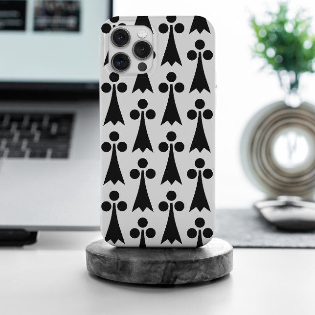 Ermine Pattern, Medieval Pattern, Black on White iPhone Case (Creator Uploaded)