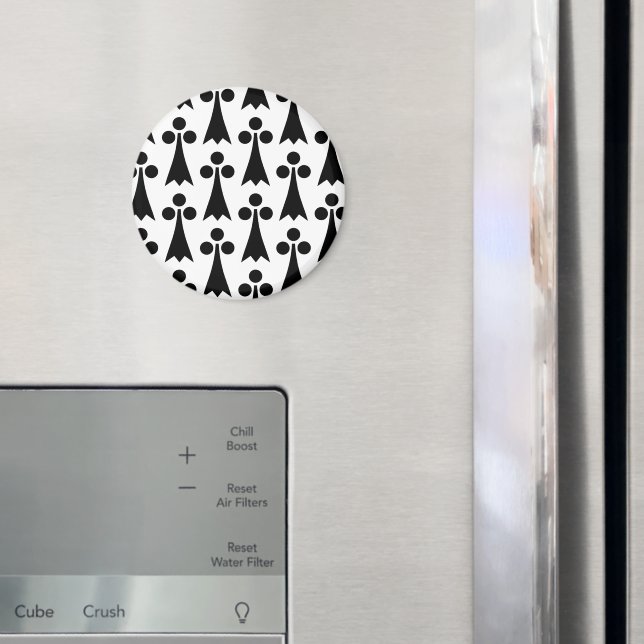 Ermine Pattern, Medieval Pattern, Black on White Magnet (In Situ (Fridge))