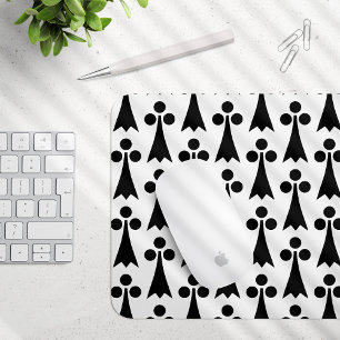 Ermine Pattern, Medieval Pattern, Black on White Mouse Pad