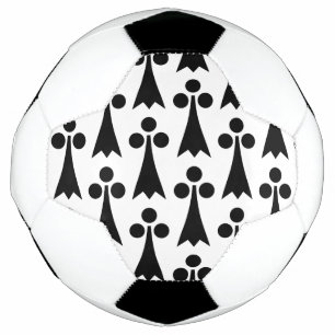 Ermine Pattern, Medieval Pattern, Black on White Soccer Ball