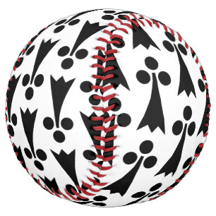Ermine Pattern, Medieval Pattern, Black on White Softball