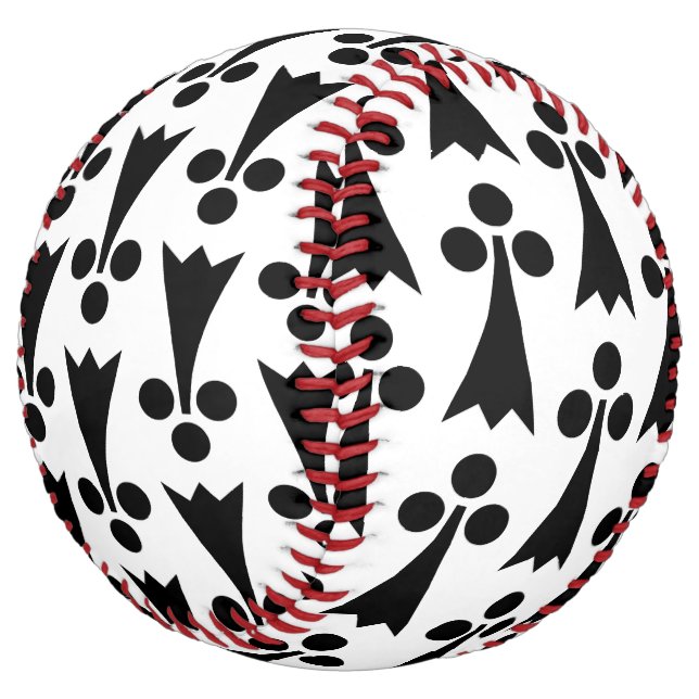 Ermine Pattern, Medieval Pattern, Black on White Softball (Angled)