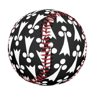 Ermine Pattern, Medieval Pattern, White on Black Baseball