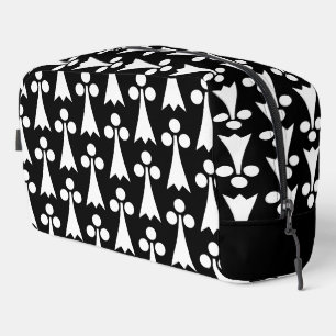 Ermine Pattern, Medieval Pattern, White on Black Dopp Kit