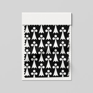Ermine Pattern, Medieval Pattern, White on Black Fabric