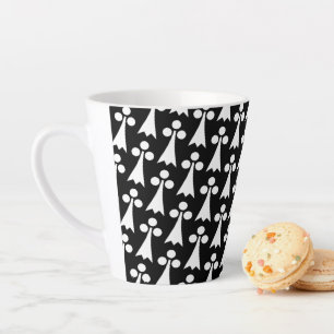 Ermine Pattern, Medieval Pattern, White on Black Latte Mug