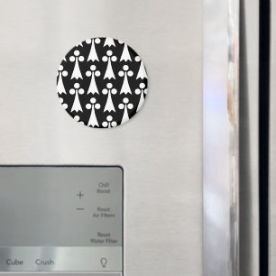 Ermine Pattern, Medieval Pattern, White on Black Magnet